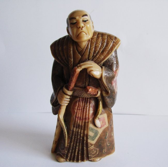 Japanese Samurai Bones Carved H 5"x W 2.25"x Thic1.75" (1 of 9)