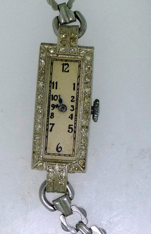 RARE 1920s PAUL VALLETTE PLATINUM DIAMOND LADIES WATCH