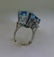 ART DECO 18ct AQUAMARINE & DIAMOND 18k GOLD RING - 5