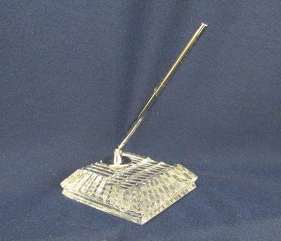 SGND WATERFORD CUT CRYSTAL PEN HOLDER PAPERWEIGHT XJ: We are very pleased to present this lovely Waterford cut crystal desk pen holder / paperweight in a unique staged paneled style from the 1960's. It is properly marked, and features the classic Waterfo