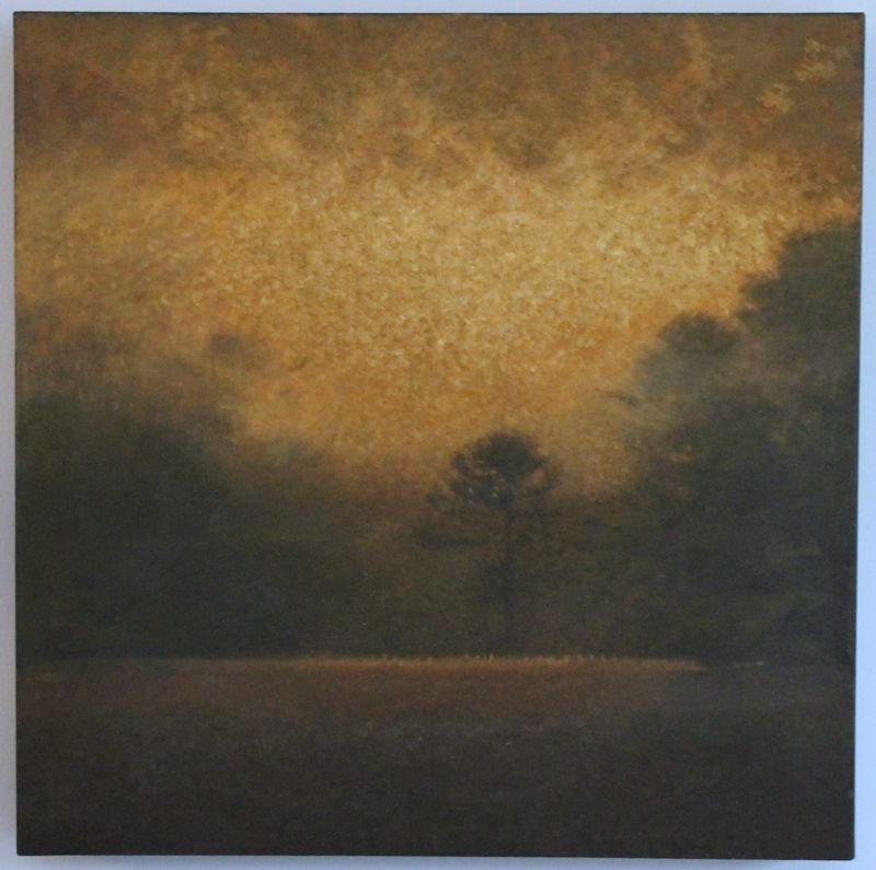 MICKEY WILLIAMS OIL ON CANVAS SUN THROUGH FOG: Original Mickey Williams Oil on Canvas,Sun through Fog. Signed, titled and dated 1998 en verso. Measures 24 x 24 x 2.5. *Provenance: Dr. Douglas D. Ashley Estate, Charleston SC Williams was born in 19