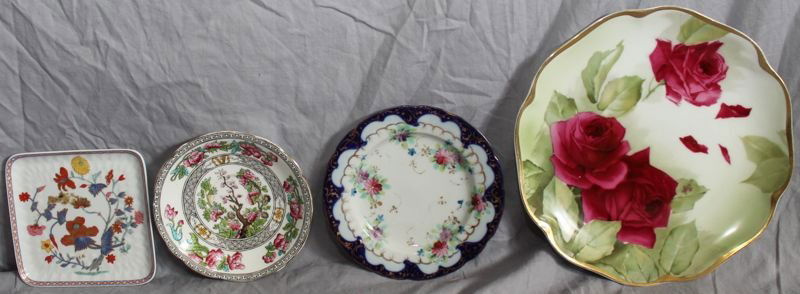 ROSENTHAL BERNARDAUD AYNSLEY FLOW BLUE PLATES SAUCER: We are very pleased to present this fine lot of (4) antique dishes including Limoges, Aynsley, Rosenthal, and a gorgeous Flow Blue Cobalt and Daisy unsigned floral. All of our examples are from ca. 19