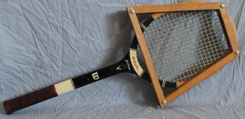VINTAGE WILSON JACK KRAMER MAPLE TENNIS RACQUET: Vintage Wilson Jack Kramer Pro Maple Tennis Racquet. Pro model - selected maple. 27 long. Wood rackets are a lost art, sporting beautiful and ornate construction and many have become great collectible