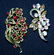 10pc VTG RHINESTONE BROOCH LISNER AURORA BOREALIS++ XR - 2