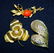 10pc VTG RHINESTONE BROOCH LISNER AURORA BOREALIS++ XR - 4
