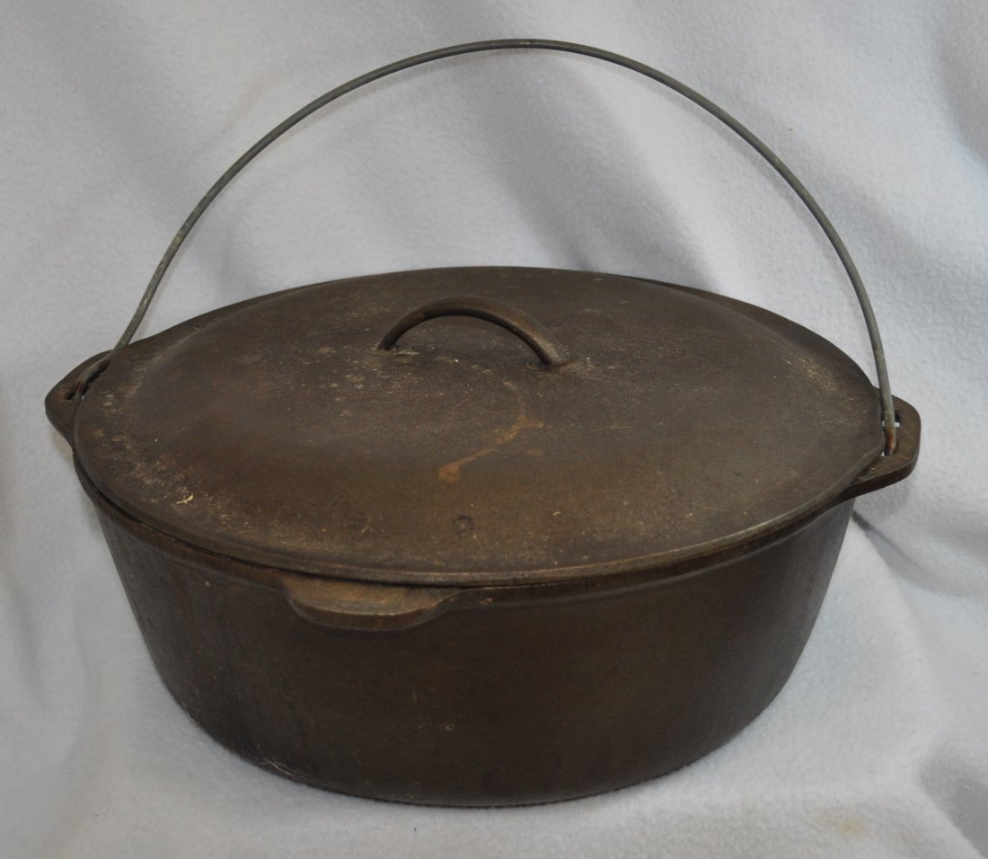 AMERICAN 1930s CAST IRON STEAM LID 12 QT DUTCH OVEN XJ May 18, 2014