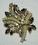 5pc VTG SILVER RHINESTONE BROOCH LOT LEAF LIPS XR - 4