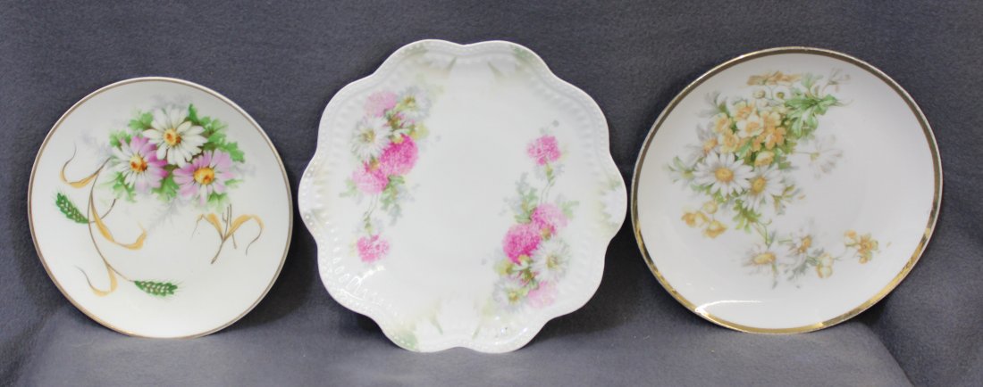 RARE BURLEY TYRELL UNGER SCHILDE KUNO STEINMANN PLTS XJ: We are extremely proud to present this trio of fine imported hand painted desert and salad plates, from some of the best names in the industry. The Silesia plate is by Kuno Steinmann of Tiefenfurth, S