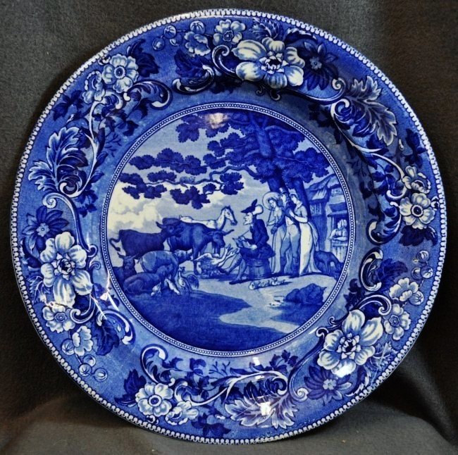 RARE CLEWS 1820s DR SYNTAX DRAWING AFTER NATURE PLT XG: We are extremely pleased to present this fine 1820-1825 James & Ralph Clews plate in the deep Cobalt transfer Dr. Syntax series. Reproduced later by William Adams, and in America by the legendary Buff