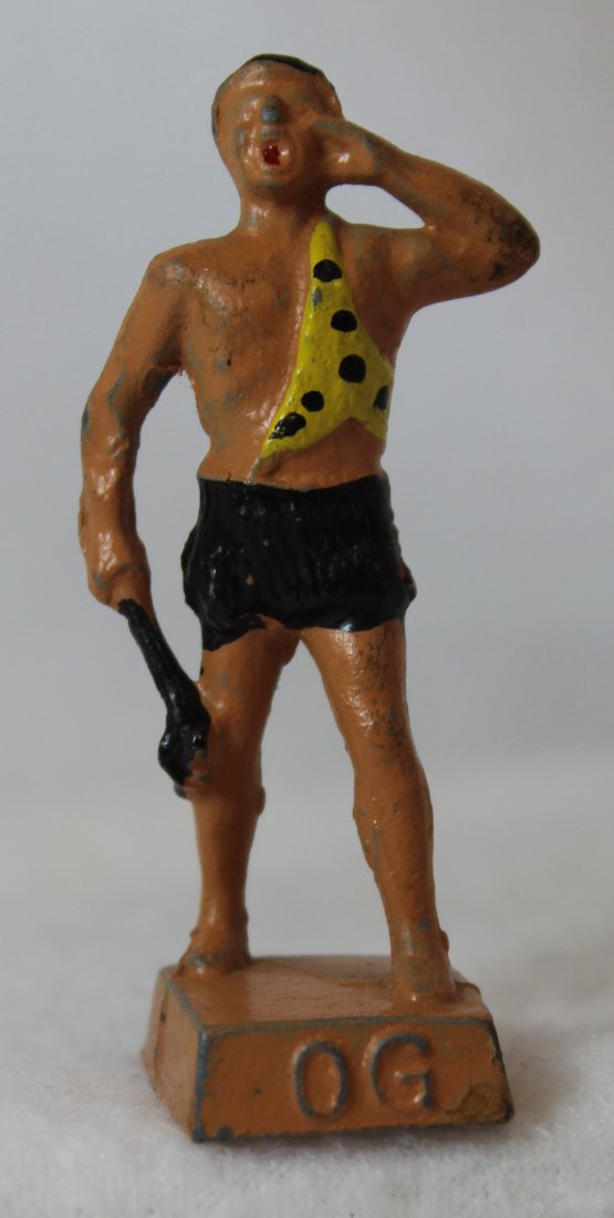 1935 OG LEAD FIGURE LINCOLN LOGS FOR LIBBY MILK XZ: This is a rare one the OG lead figure from the 1935 THE RADIO SHOW, made by Lincoln logs as a premium for Libby Milk , the show lasted only one year , the full set is 6 pieces and sells for 375 to 425