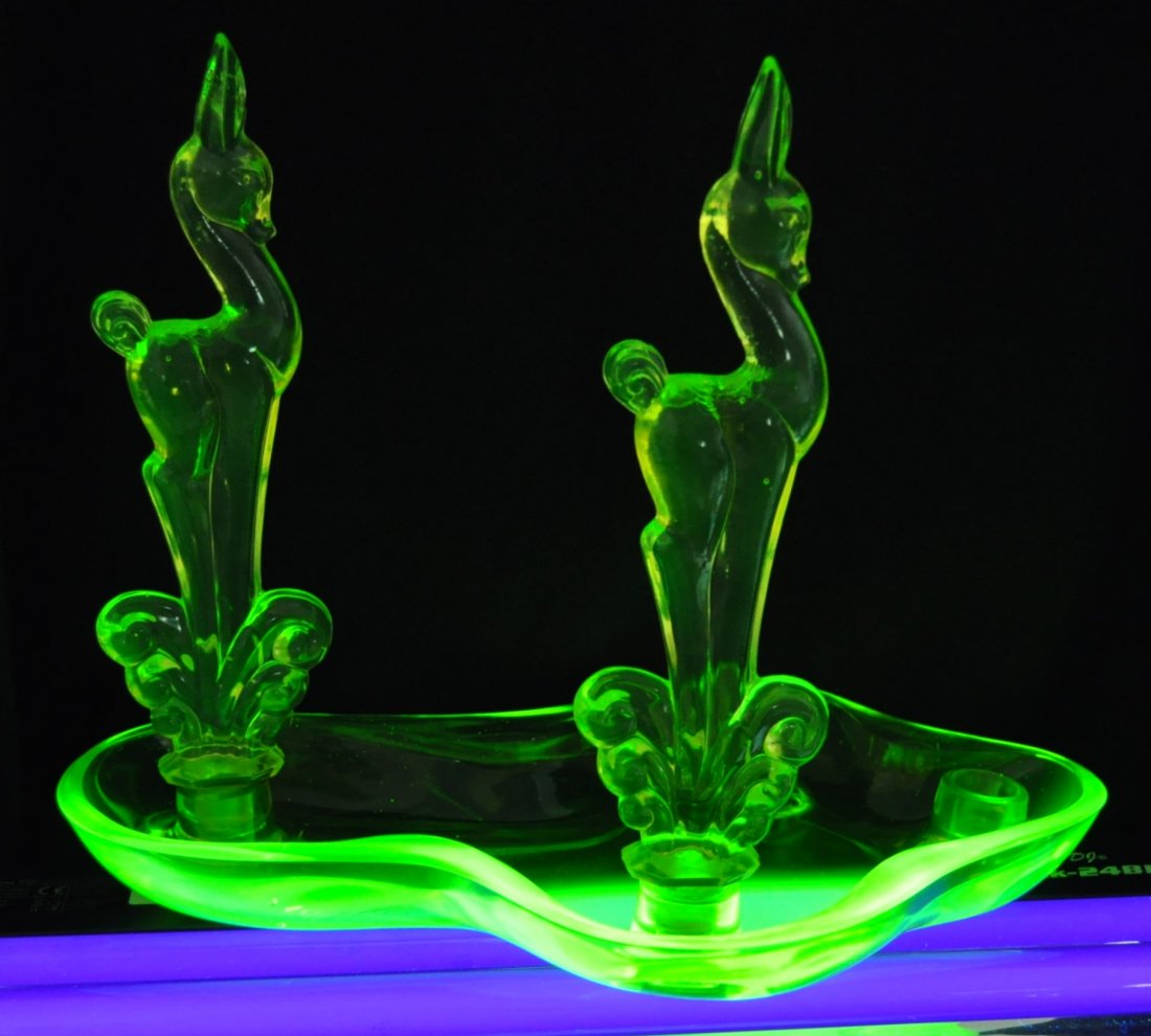 1960s Rare Tiffin Glass 2 Fawn Flower Floater Bowl Xv Nov 23 14 Accurate Auctions In Al