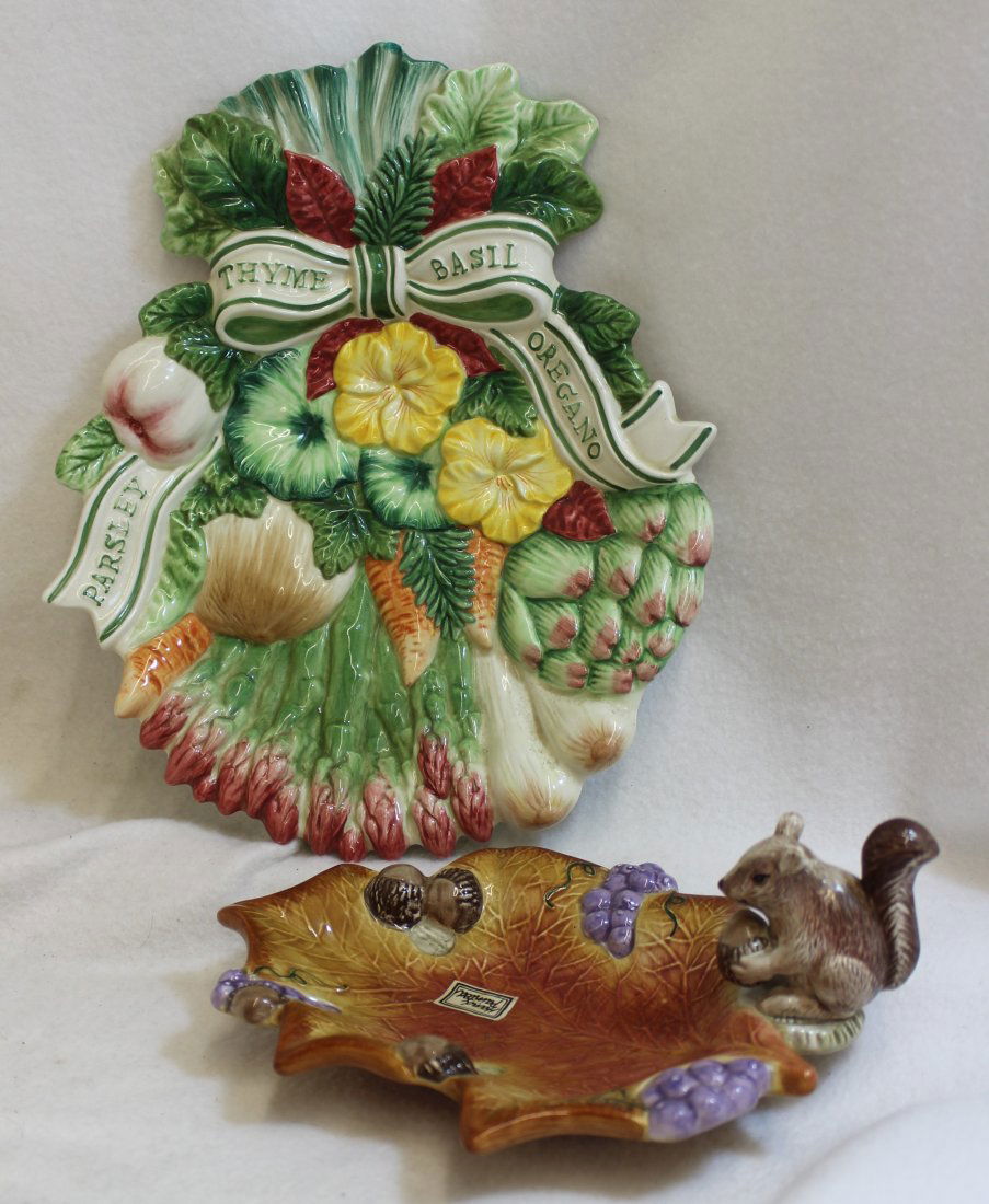 1990s FITZ & FLOYD HP PORCELAIN NAPPY VEGETABLE DISH XW (1 of 9)