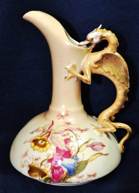 ANTIQUE WAHLISS AMPHORA HP FIGURAL DRAGON PITCHER XW (1 of 6)