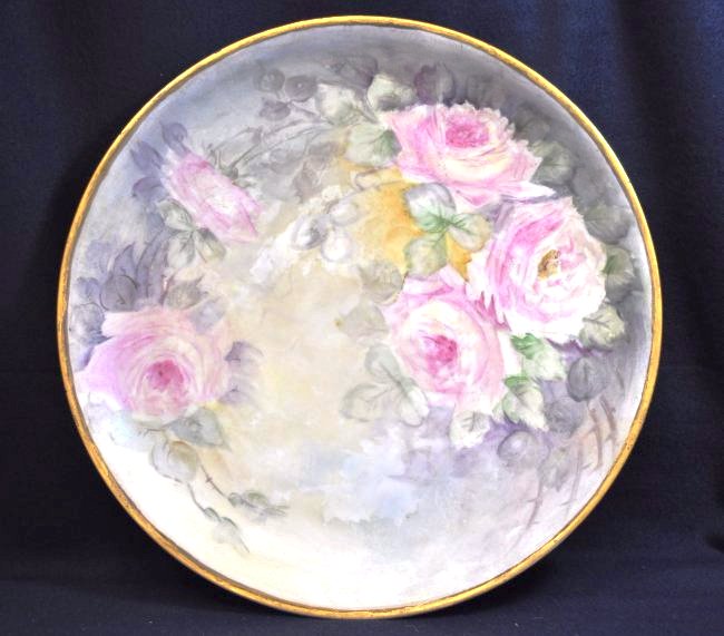 ANTIQUE HUTSCHENREUTHER HP ARTIST SIGNED CHARGER 12" XW (1 of 6)