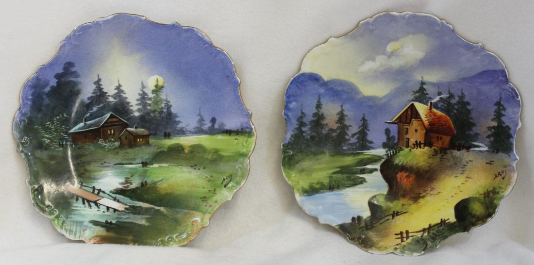 1910 CHARLES AHRENFELDT HP ARVY LIMOGES WALL PLAQUES XW (1 of 10)