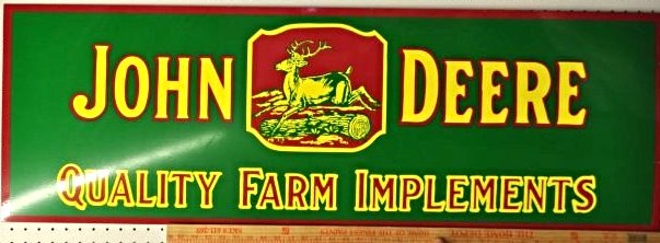 JOHN DEERE 48X16 DOUBLE SIDED SIGn w/LOGO NOS XT (1 of 6)