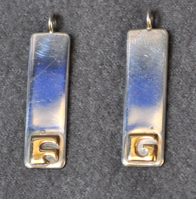 2 LEONDRE DOSKOW 14K STERLING SILVER CHARMS F & G XW (1 of 6)