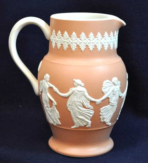 1950s RARE DUDSON BROS TERRACOTTA JASPERWARE PITCHER XW 1950s RARE DUDSON BROS TERRACOTTA JASPERWARE PITCHER XW