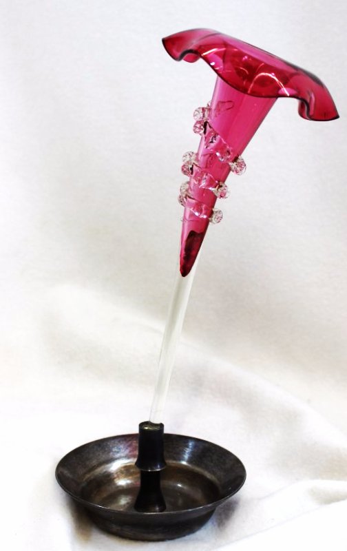 1910 ENGLISH STOURBRIDGE SGL HORN DANSK BASE EPERGNE XW (1 of 10)