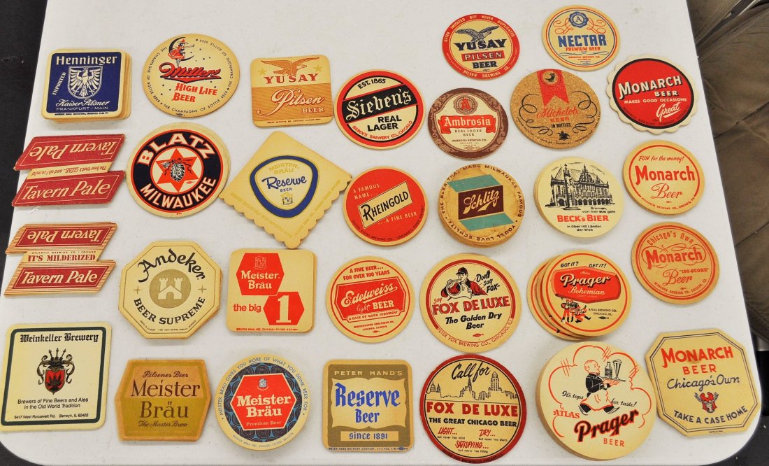 LOT OVER 65 CLASSIC VINTAGE BEER COASTERS  XT (1 of 5)