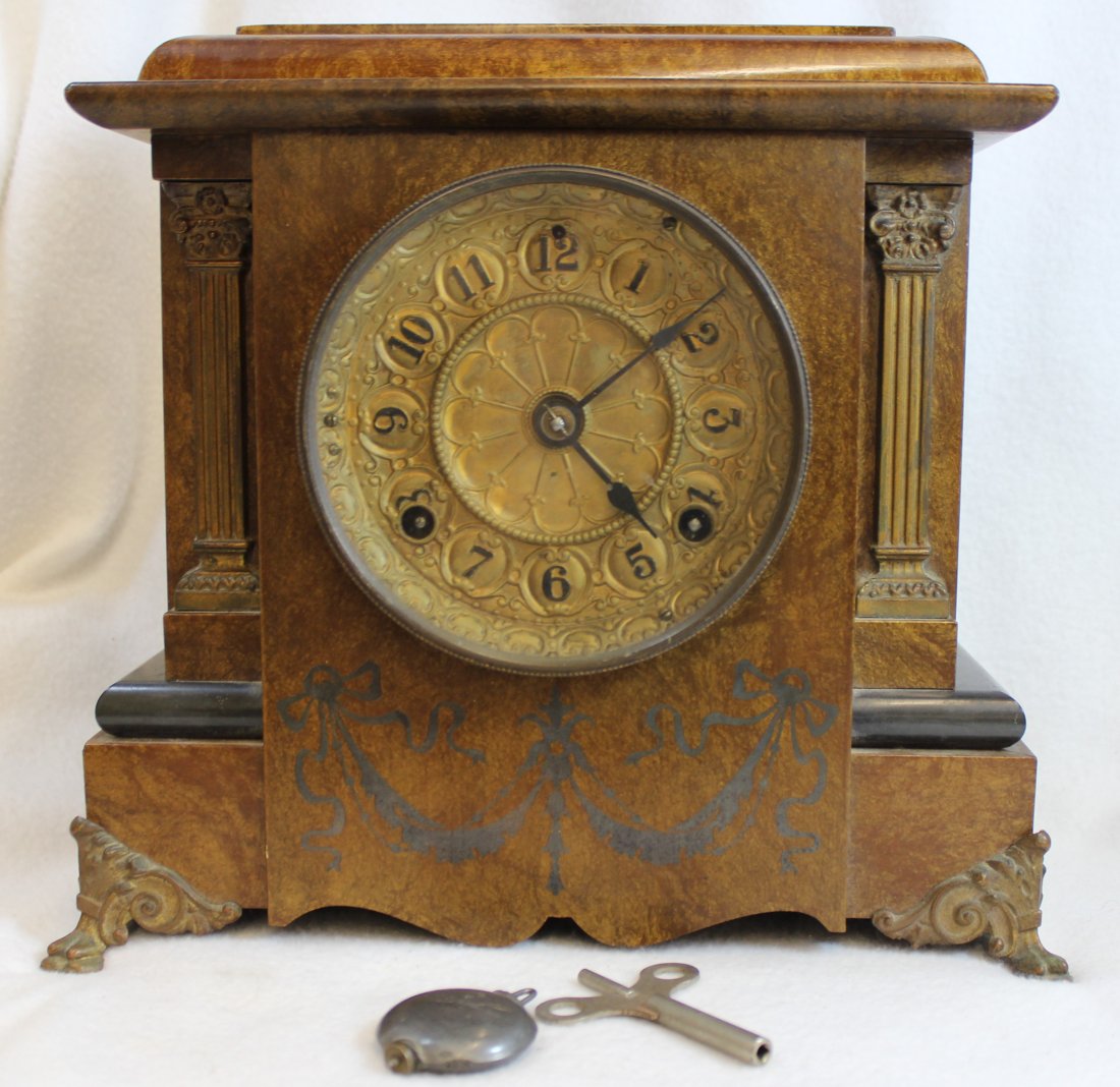 SETH THOMAS 1881 ADAMNTINE 2 COLUMN MANTLE CLOCK (1 of 10)