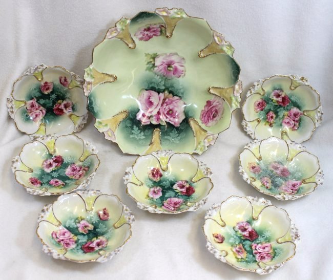 1904-14 RS PRUSSIA WREATH STAR MOLD #90 8 PC BERRY SET (1 of 7)