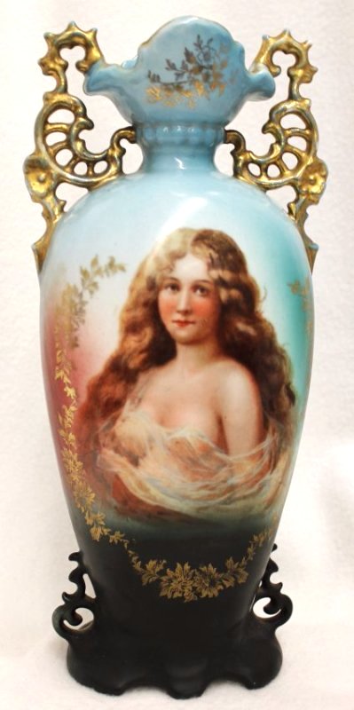 VICTORIA SCHMIDT AUSTRIA PEEK-A-BOO NUDE PORTRAIT VASE: The following treasure is from the living estate of Ailene & Buddy Ford; noted dealers and lifelong collectors of exceptional antique & vintage heirlooms. The Ford estate presents highly valuable item