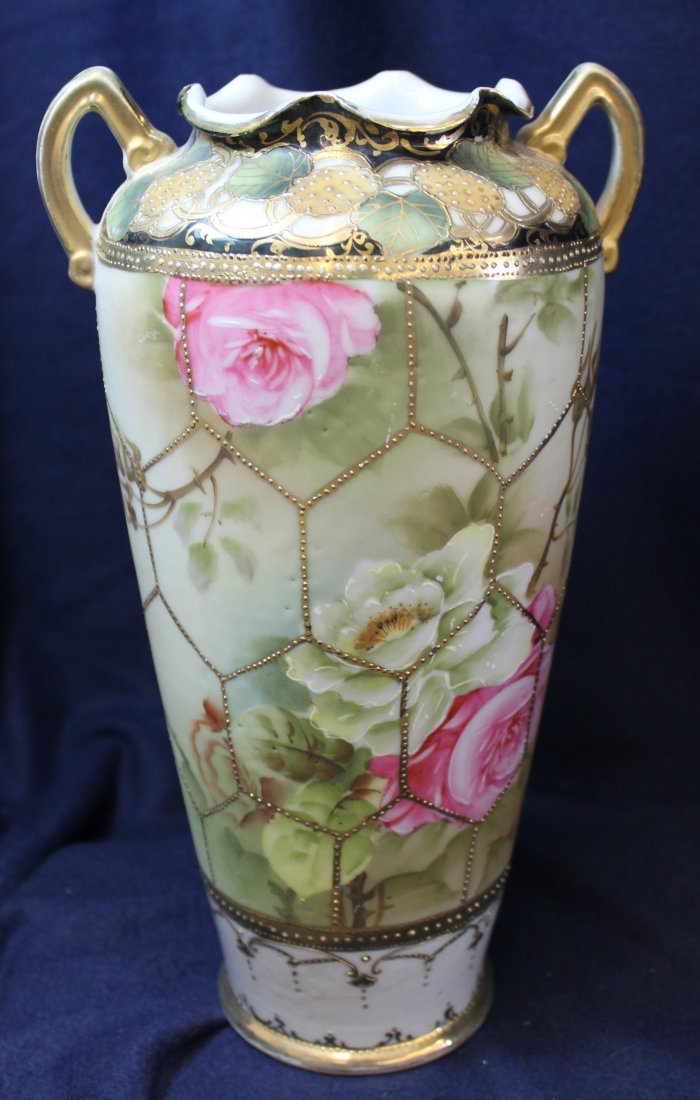RARE PRE 1921 IMPERIAL NIPPON HP FLARED CYLINDER VASE (1 of 10)