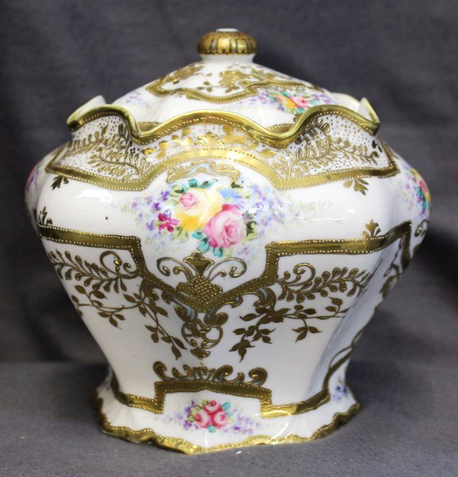 RARE 1908 ENGLISH KOMARU MORIMURA HP NIPPON BISCUIT JAR (1 of 8)