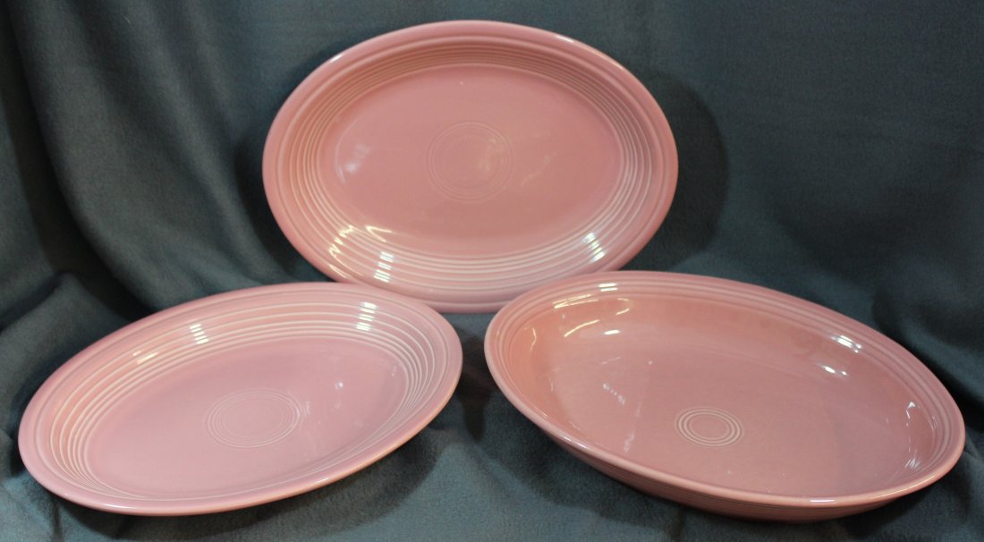 FIESTAWARE 3 PCs 2 PLATTER 1 BOWL ROSE COLOR (1 of 5)
