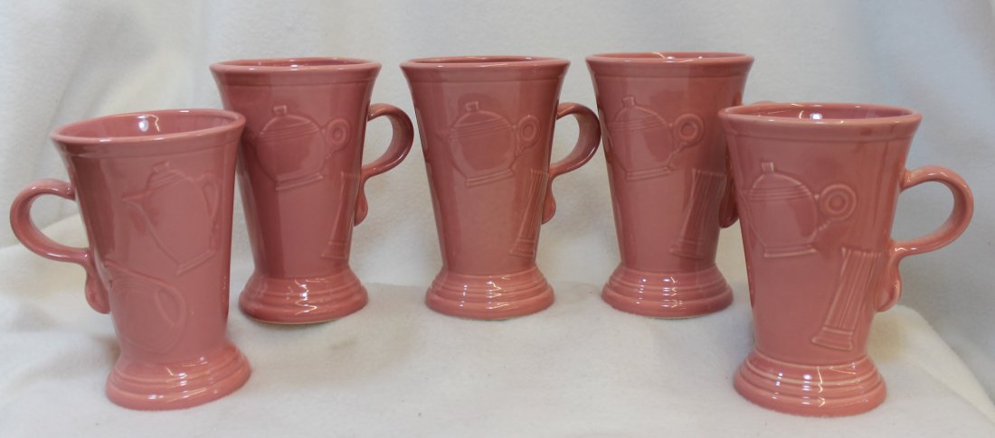LOT 5 FIESTAWARE FLAMINGO LATTE MUGS RETIRED (1 of 6)