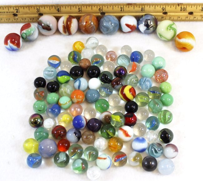 (100) 1910s + VTG MACHINE MARBLES 1/2, 5/8, 3/4, 7/8, 1 (1 of 6)