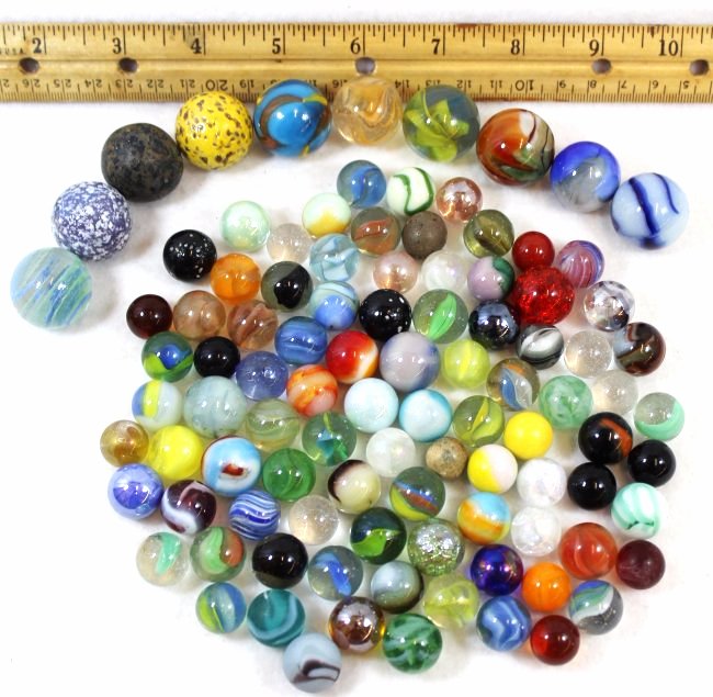 (100) 1910s + VTG MACHINE MARBLES 1/2, 5/8, 3/4, 7/8, 1 (1 of 7)