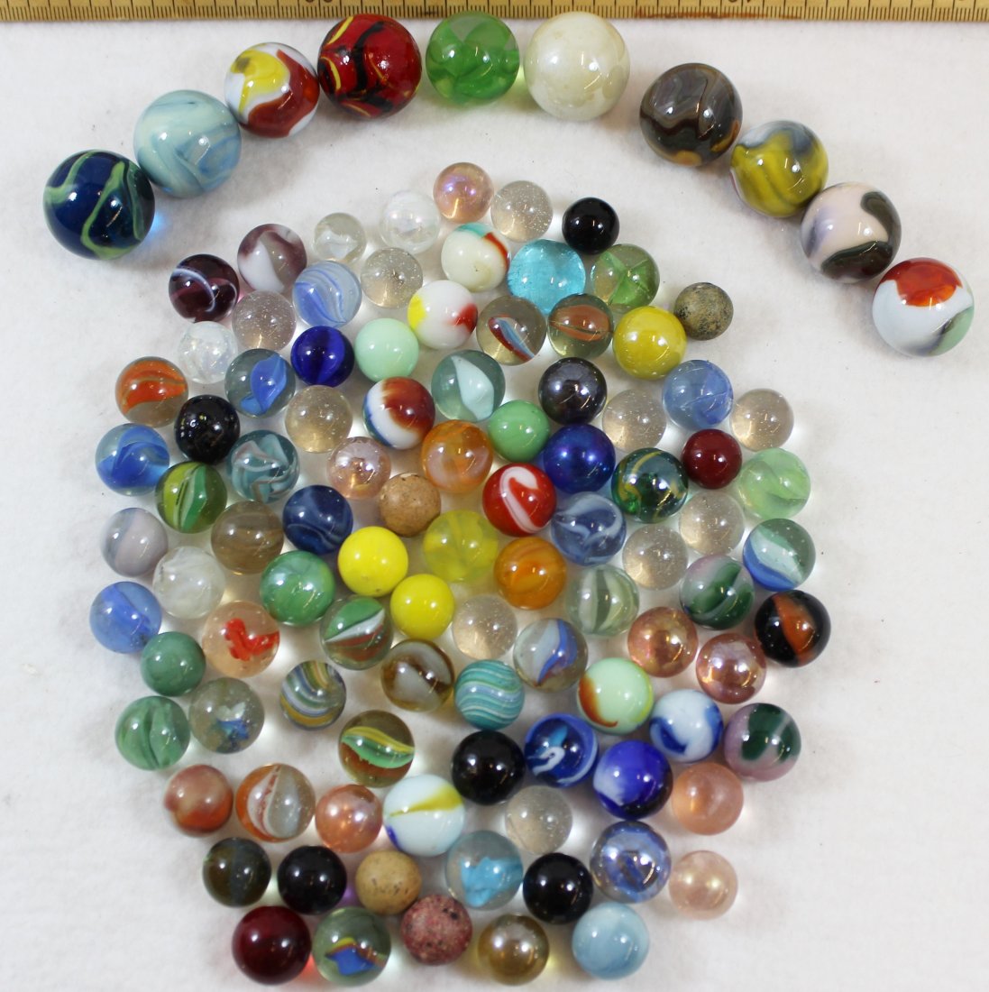 (100) 1910s + VTG MACHINE MARBLES 1/2, 5/8, 3/4, 7/8, 1 (1 of 6)