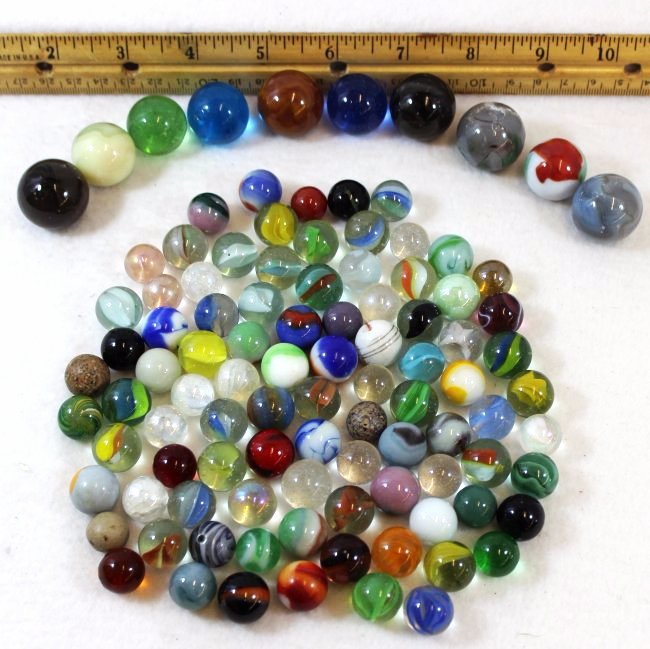 (100) 1910s + VTG MACHINE MARBLES 1/2, 5/8, 3/4, 7/8, 1 (1 of 5)