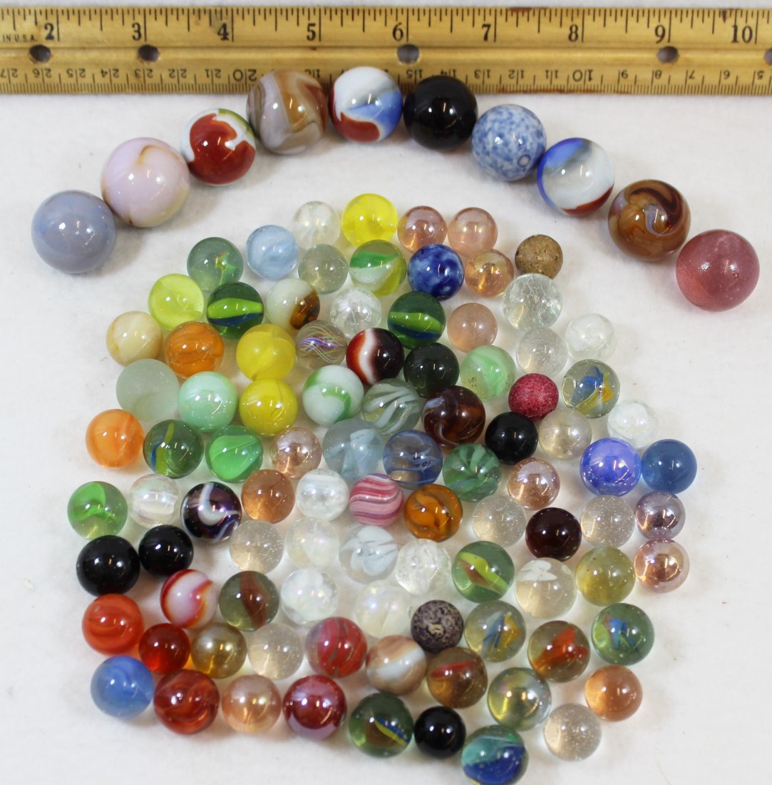 (100) 1910s + VTG MACHINE MARBLES 1/2, 5/8, 3/4, 7/8, 1 (1 of 6)