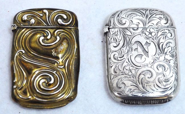 RARE FS GILBERT GOLD STERLING EASTWOOD PARK MATCH SAFES (1 of 9)