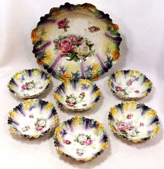 1904+ RARE RS PRUSSIA LUSTER MOLD #259 MASTER BERRY SET (1 of 8)