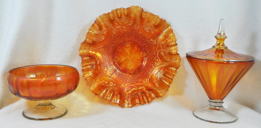 1910 FENTON CARNIVAL DRAGON LOTUS, LANCASTER #83 CANDY (1 of 7)