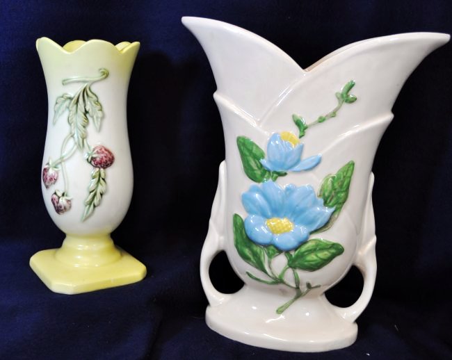 2 HULL POTTERY VASES RARE 45 AND H-13 (1 of 8)