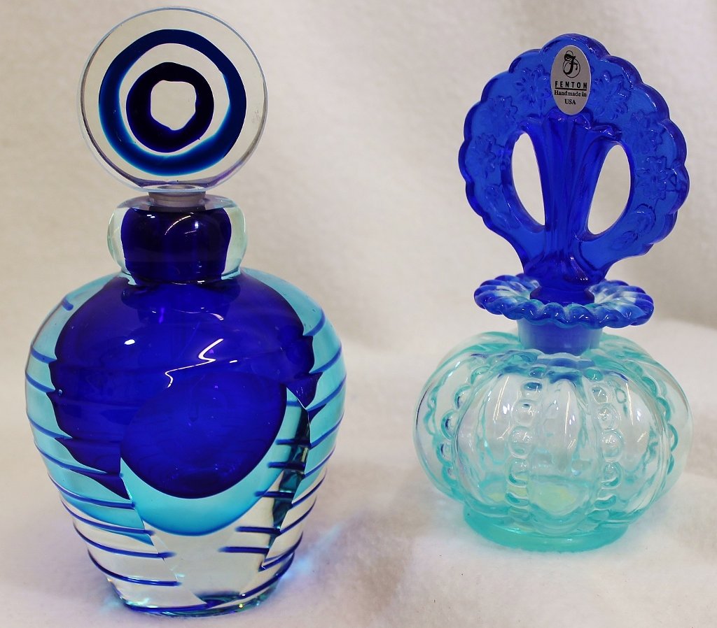1980s FENTON 7101 AK, SWEDISH COBALT COLOGNE BOTTLES (1 of 9)