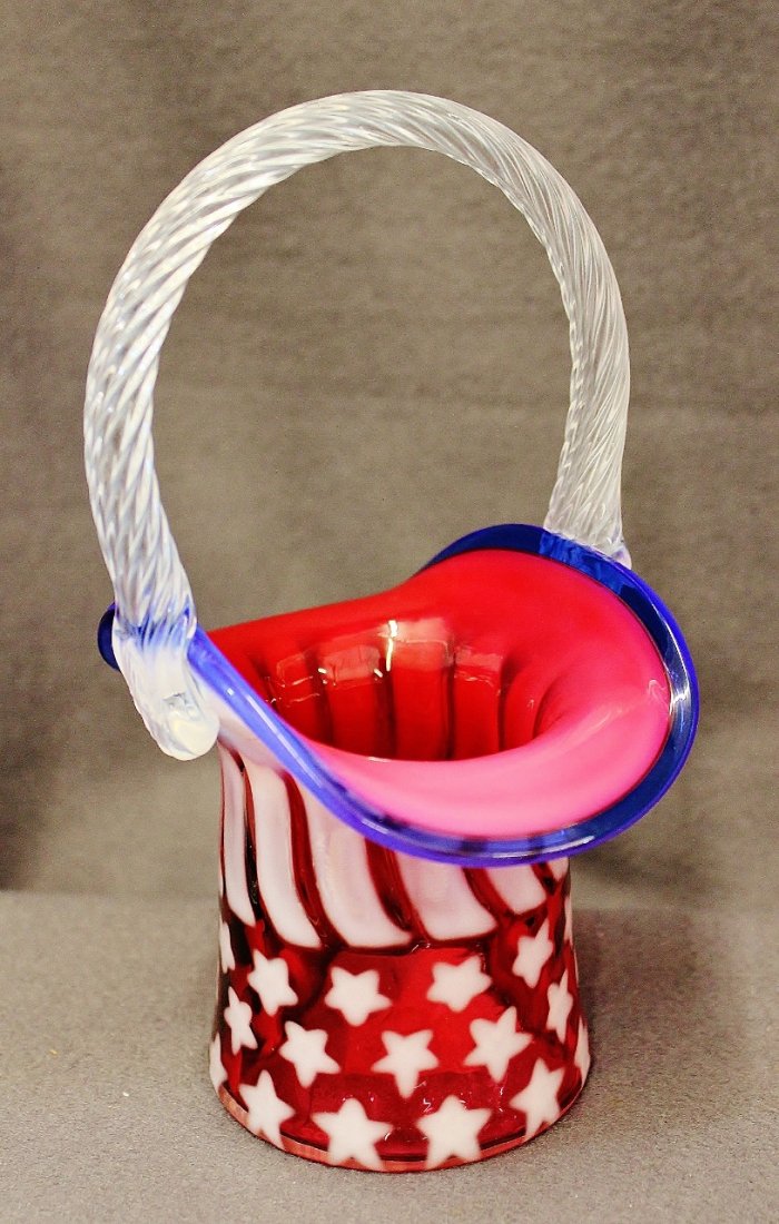 SCARCE 2001 FENTON LTD STARS & STRIPES UNCLE SAM BASKET (1 of 7)