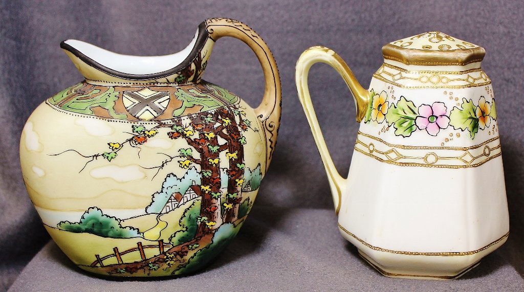 PRE-1921 MORIMURA HP NIPPON MILK PITCHER TALCUM SHAKER (1 of 8)