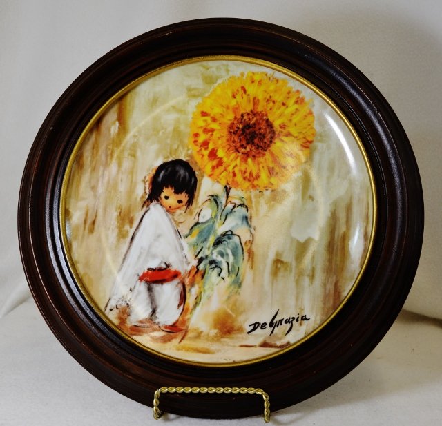 1980 TED DEGRAZIA SUNFLOWER BOY LTD INDIAN GIRL PLATE (1 of 5)