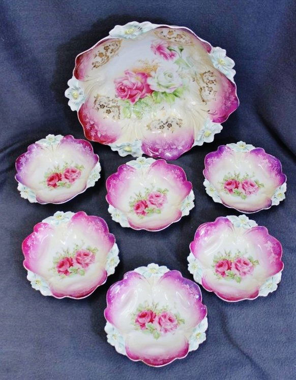 1904-14 RS PRUSSIA WREATH STAR #29 LILY MOLD BERRY SET (1 of 8)