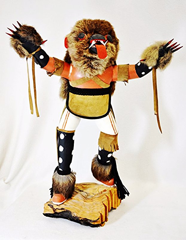 RARE EARLY 19" J CREEK HOPI HD CARVED BRN BEAR KACHINA (1 of 9)