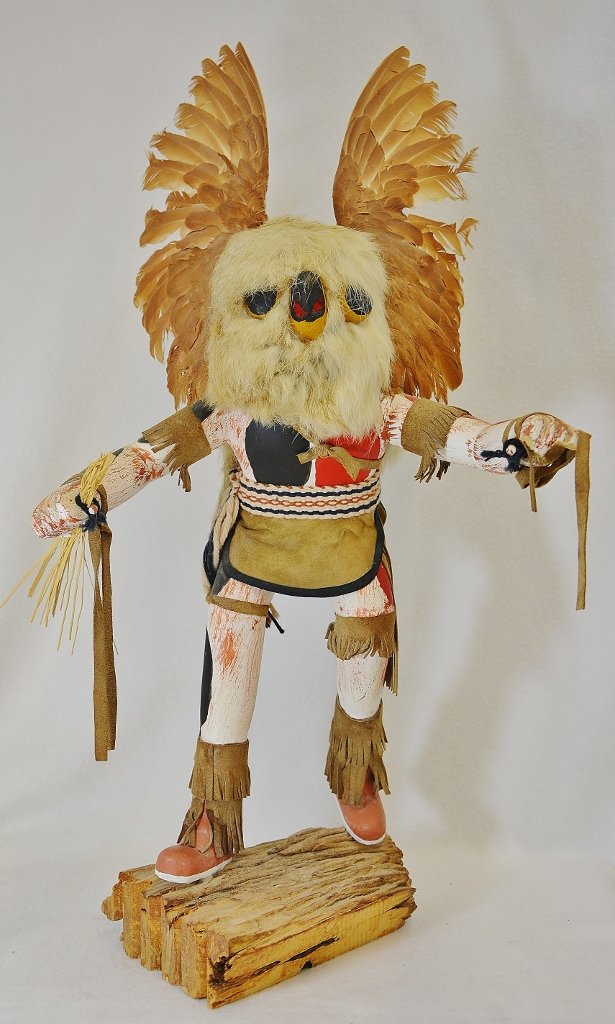RARE EARLY  25" J CREEK HOPI CARVED GREAT OWL KACHINA (1 of 6)