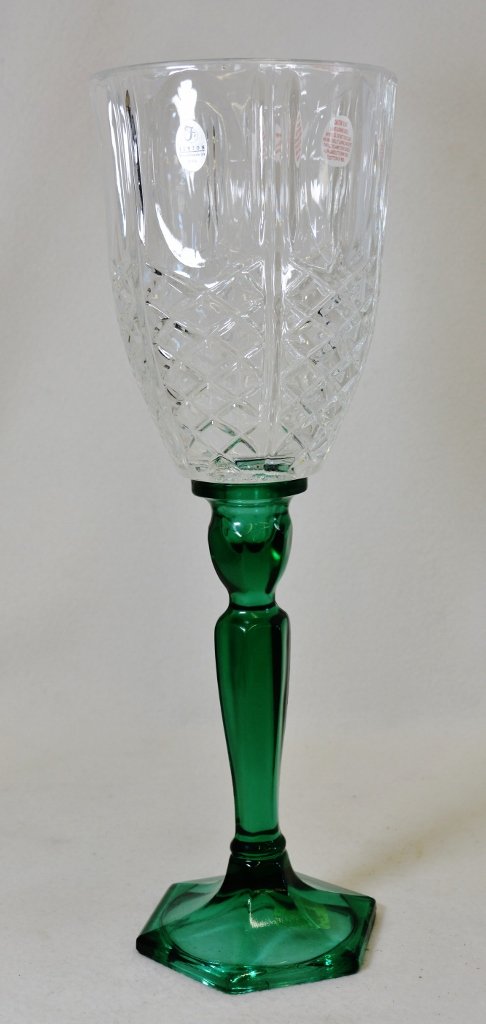 2000 FENTON EMERALD GRN COLONIAL HURRICANE CANDLESTICT (1 of 5)