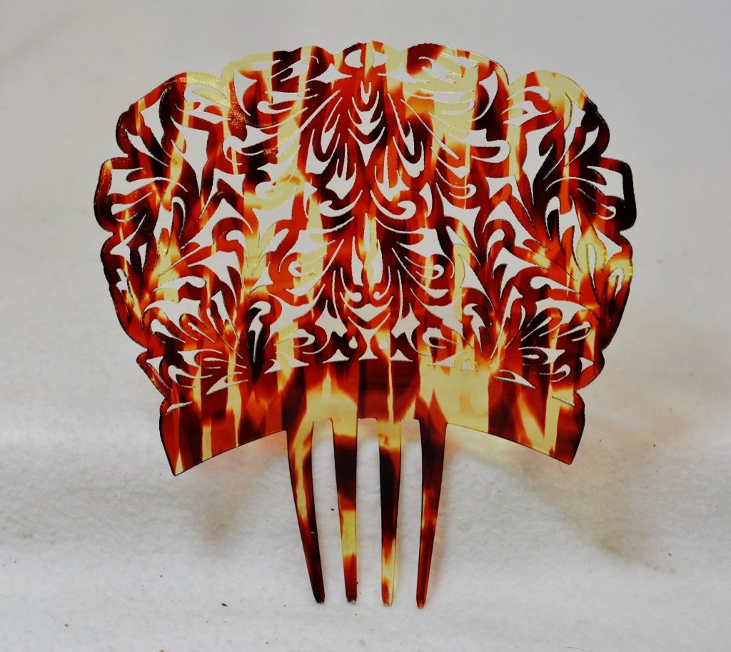 1930s (4) TINE MOTTLED CELLULOID SPANISH MANTILLA COMB (1 of 3)