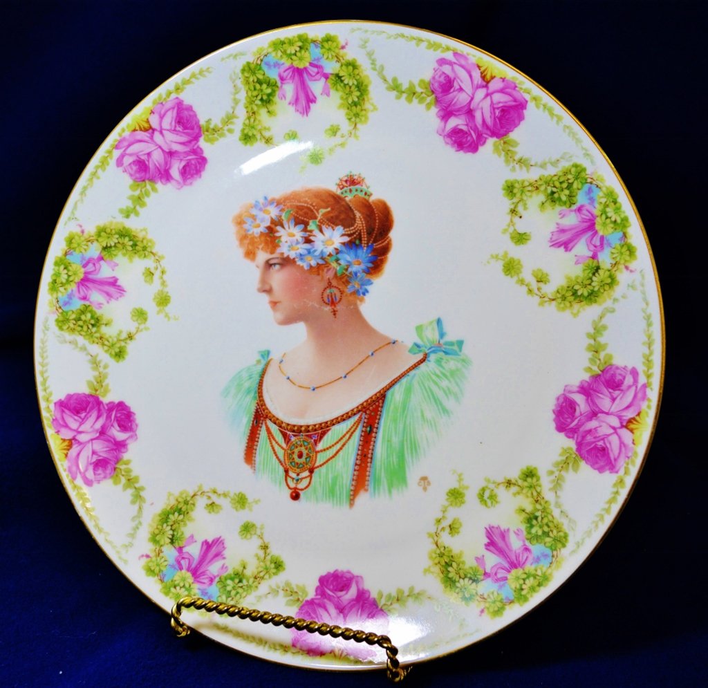 1910 BAWO DOTTER FACTORY FINISH AUSTRIA PORTRAIT PLATE (1 of 6)